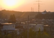 夕阳的城镇图片