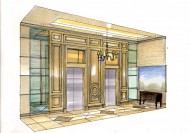 梁志天手绘福州项目大堂图片