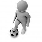 3D小人踢足球图片(500px小图)