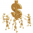 高清金色3D小人与金钱图片