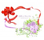 手绘丝带边框素材图片