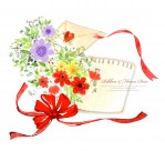 手绘丝带边框素材图片