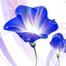 浪漫紫色花朵三联画图片