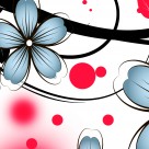 蓝色花朵三联挂画图片