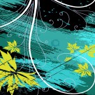 蓝色花朵三联挂画图片