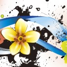 缤纷花朵三联挂画图片