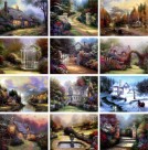 风景三联油画图片大全