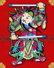 门神画贴矢量图片