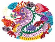 水彩吉祥动物剪纸图片