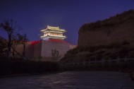 山西大同城墙夜景图片