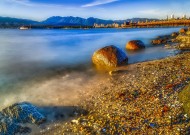 加拿大温哥华基斯兰奴海滩傍晚风景图片