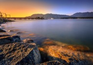 加拿大温哥华基斯兰奴海滩傍晚风景图片