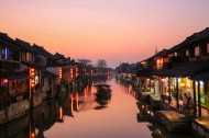 浙江西塘古镇夜色图片