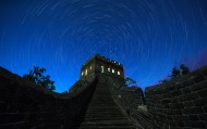 河北金山岭长城夜空图片