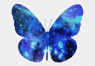 彩色蝴蝶剪影图片