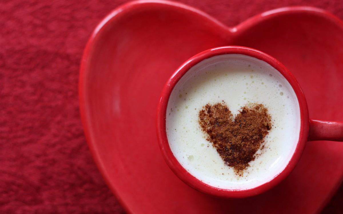 情侣心形图案咖啡图片大全