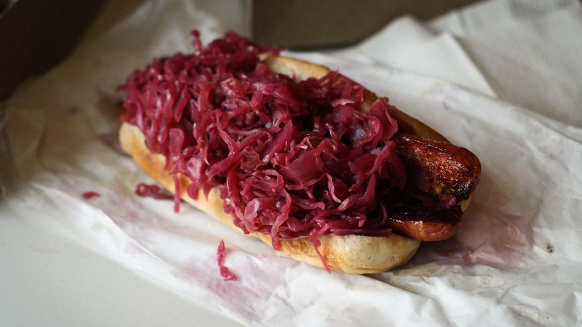 美味热狗面包图片