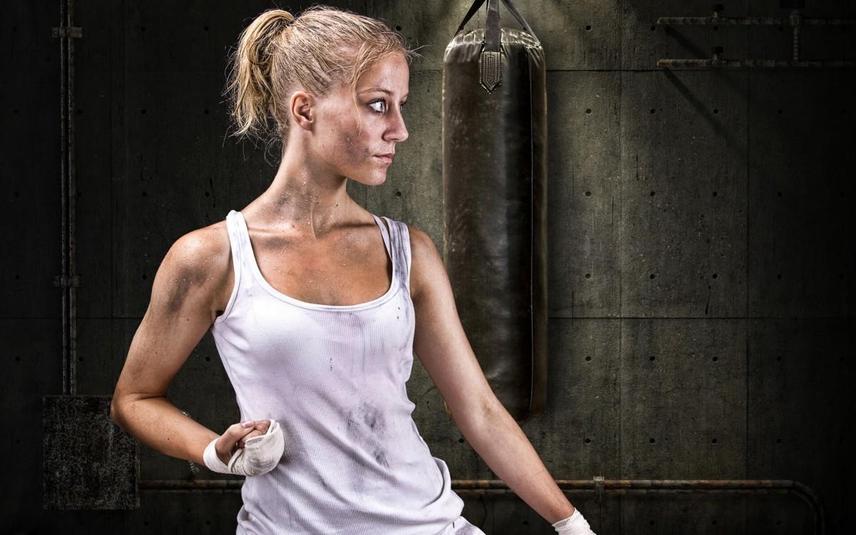 女子搏击运动图片