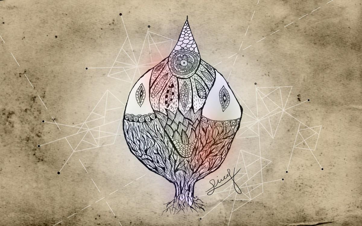 手绘人脸面具图片