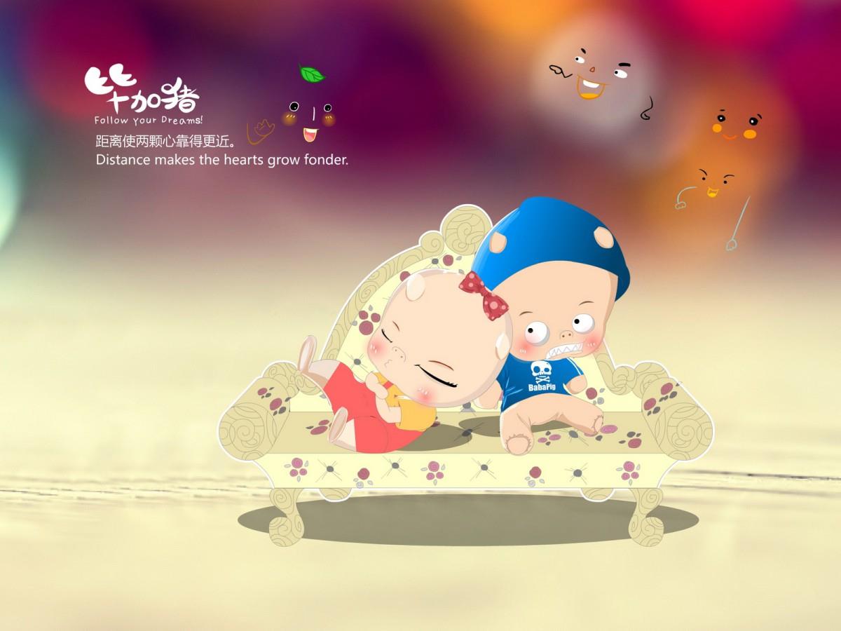 毕加猪情侣图片大全