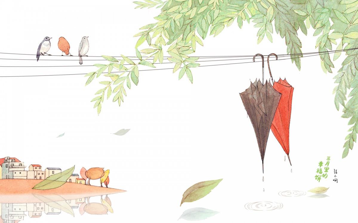 三月里的幸福饼插画图片大全