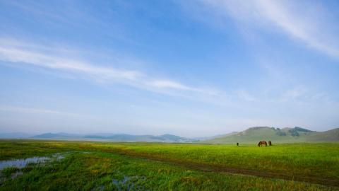 乌兰布统美丽湖泊图片大全