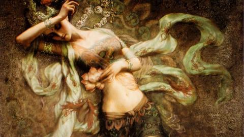 精美女性油画图片