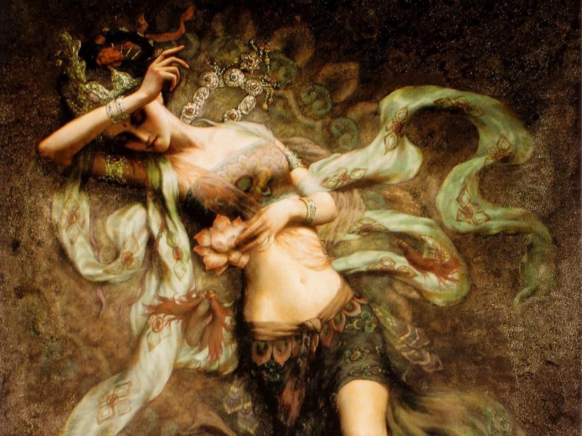 精美女性油画图片