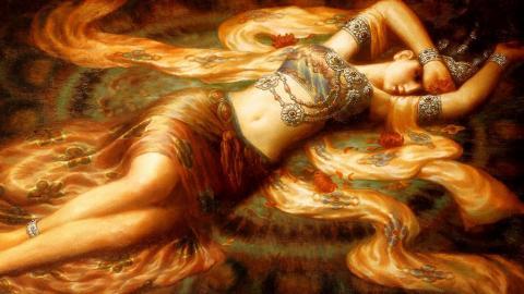 精美女性油画图片