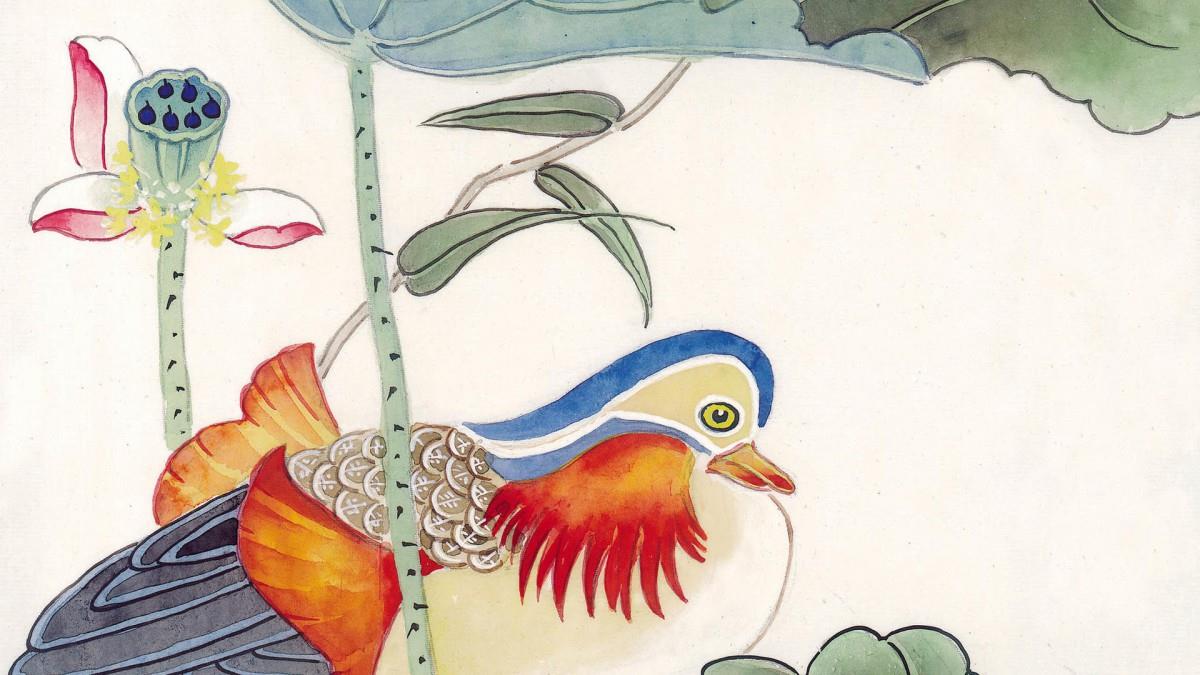 手绘国画鸟类图片