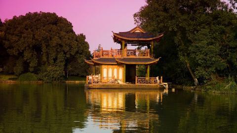 美丽的杭州西湖风光图片