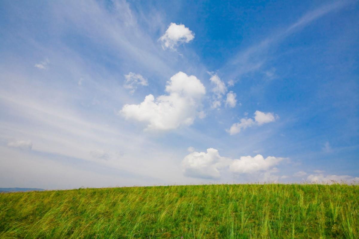 草原上的蓝天白云图片