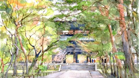 日本画师小森裕三水彩风景画