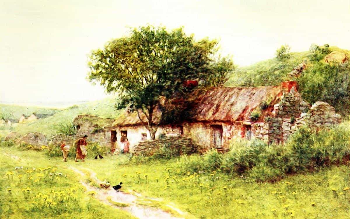 乡村风景水彩画图片