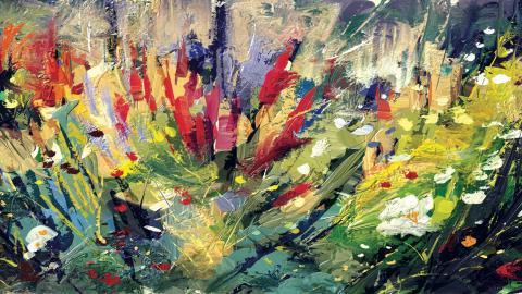 色彩丰富的油画花卉图片