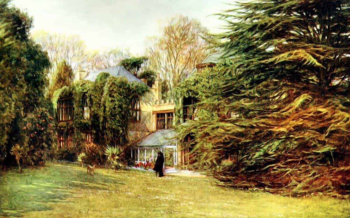 乡村风景水彩画图片