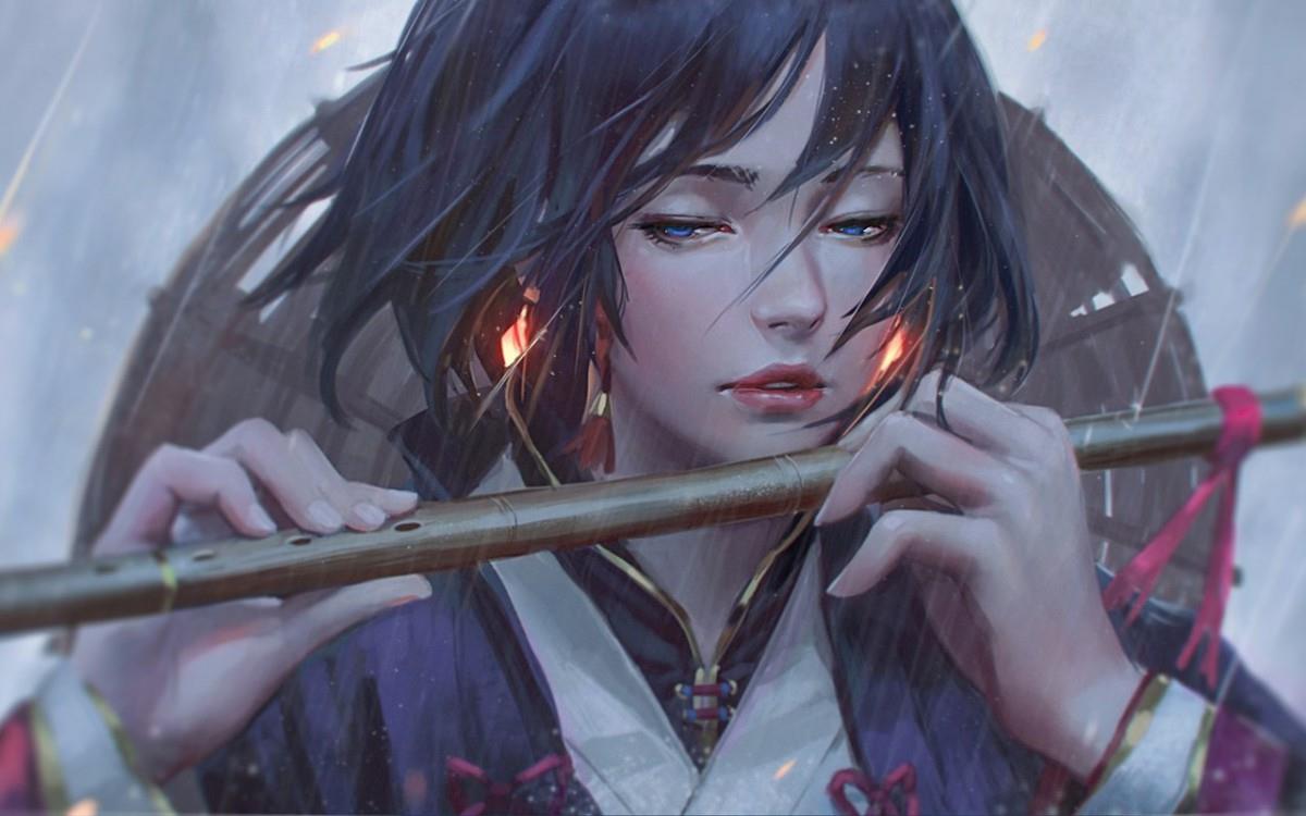 逼真手绘美女图片