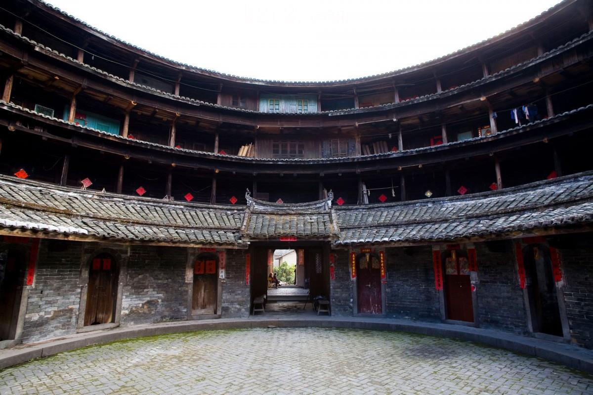 福建龙岩永定土楼图片