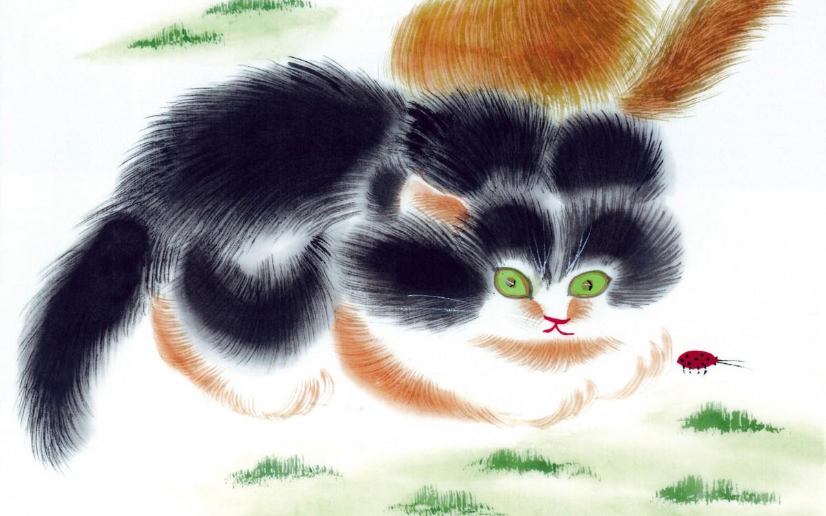 国画猫咪图片