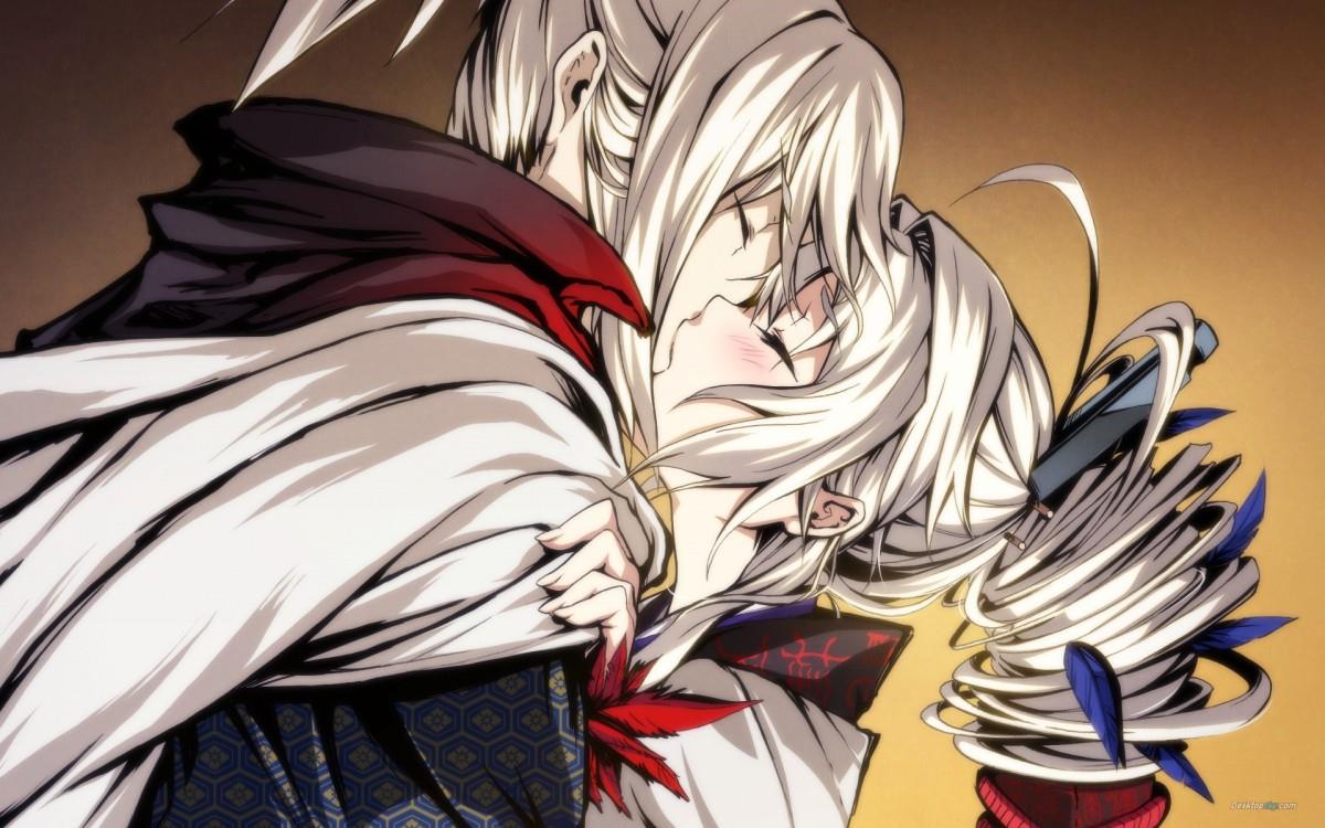 动漫情侣亲吻图片