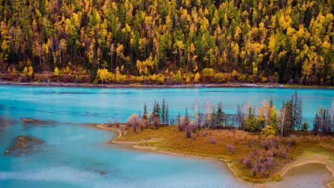 美丽的阿勒泰喀纳斯湖图片