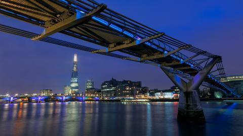伦敦千禧桥夜景图片