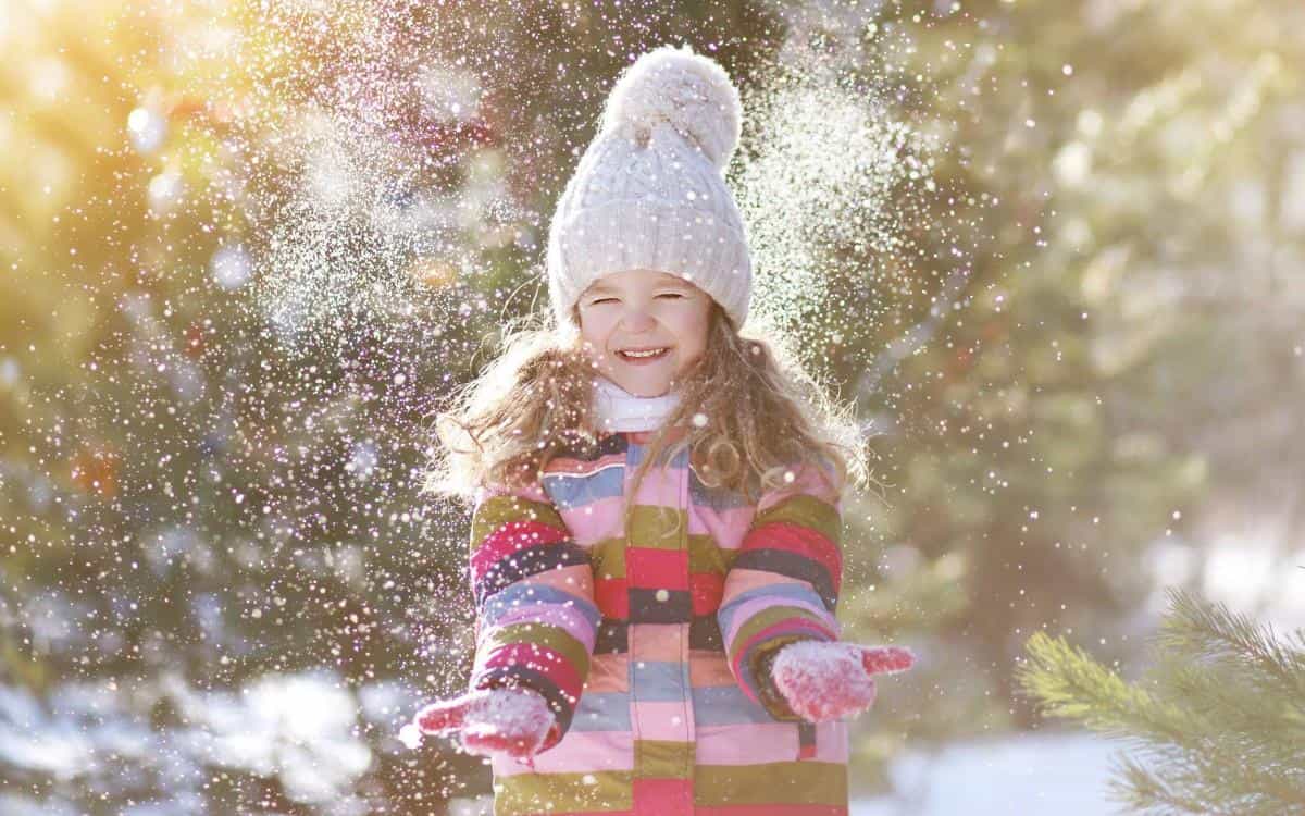 冬季雪地上嬉戏玩耍图片