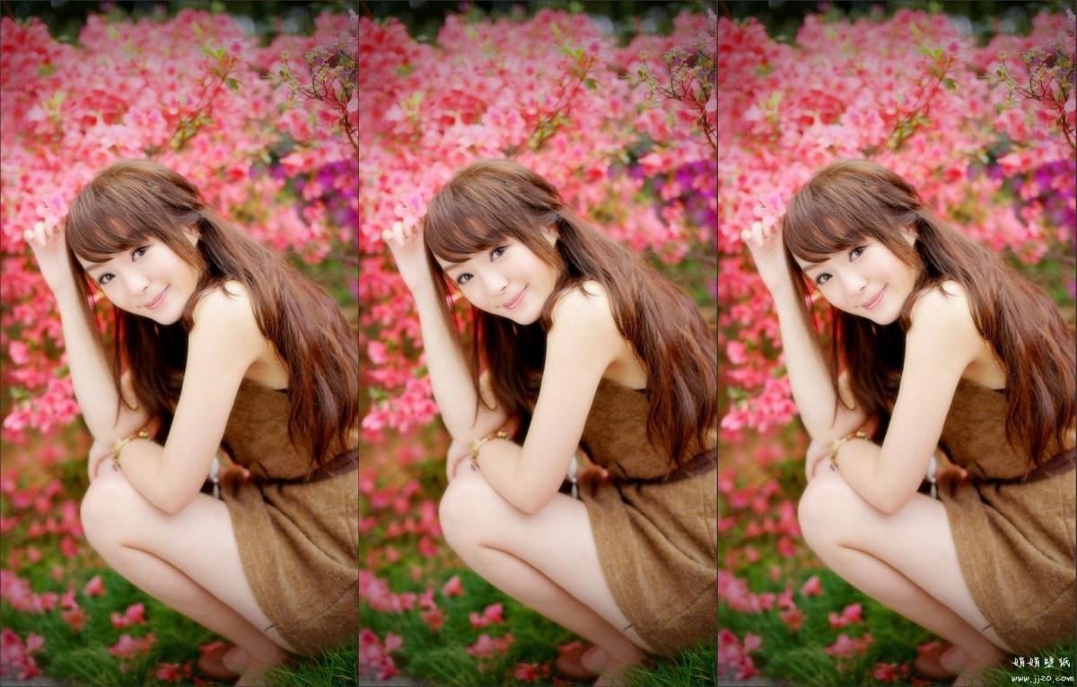 花海中的妩媚清纯女孩黄诗思图片