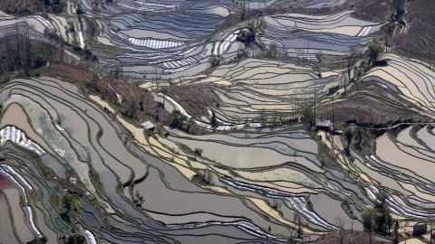大山里无尽的梯田风光