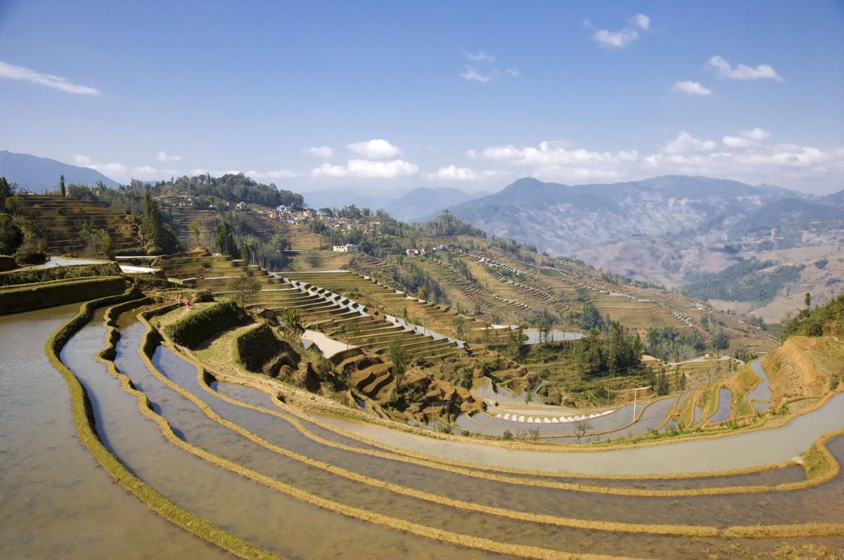 大山里无尽的梯田风光