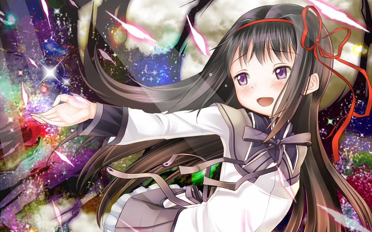 黑长直动漫少女图片