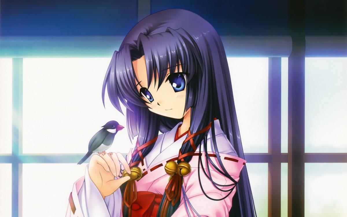 黑长直动漫少女图片