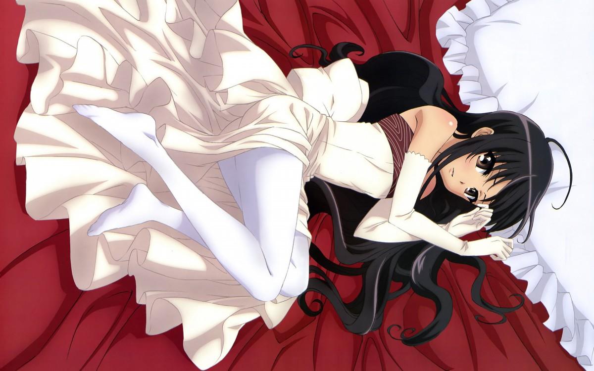 黑长直动漫少女图片