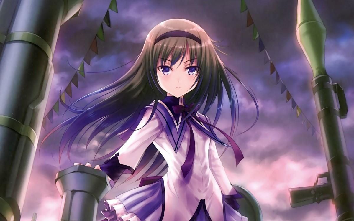 黑长直动漫少女图片